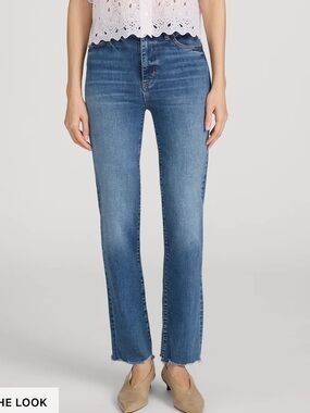 Frame Le Sleek Straight Leg Blue Jeans